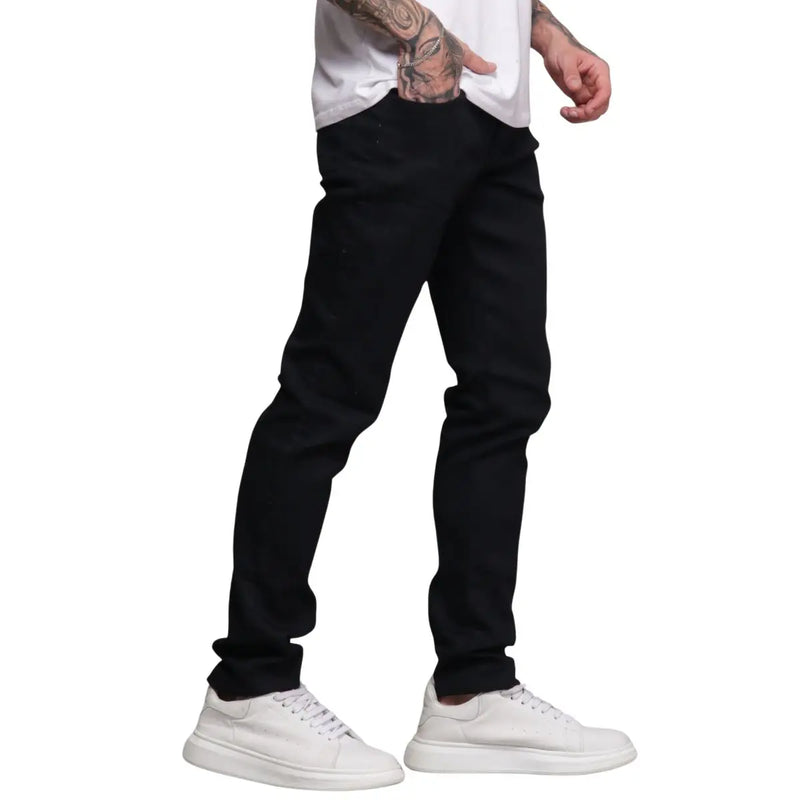 Calça Jeans Masculina Skinny Preta Black Vip Tendência Luxo